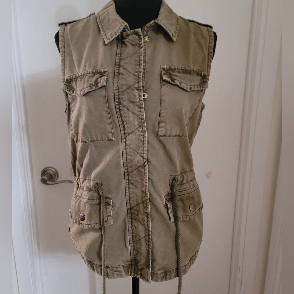 ONLY -Sz M- Khaki Green Cargo Vest